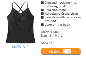 AM08131T Crossed neckline into flattering bust  Feminine taste Adjustable Cross-strap Inner-bra with removable bra-pad Logo on the back  Color : Black  Size : S / M / L  $457.00